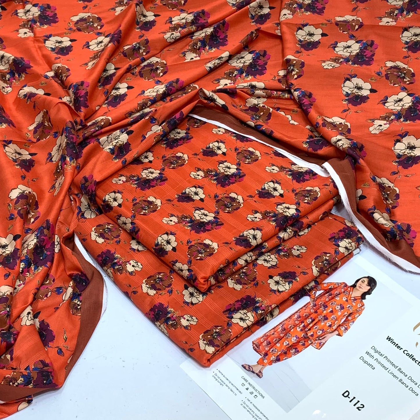 EGO Bana Dora Linen Digital Printed All over 3pc