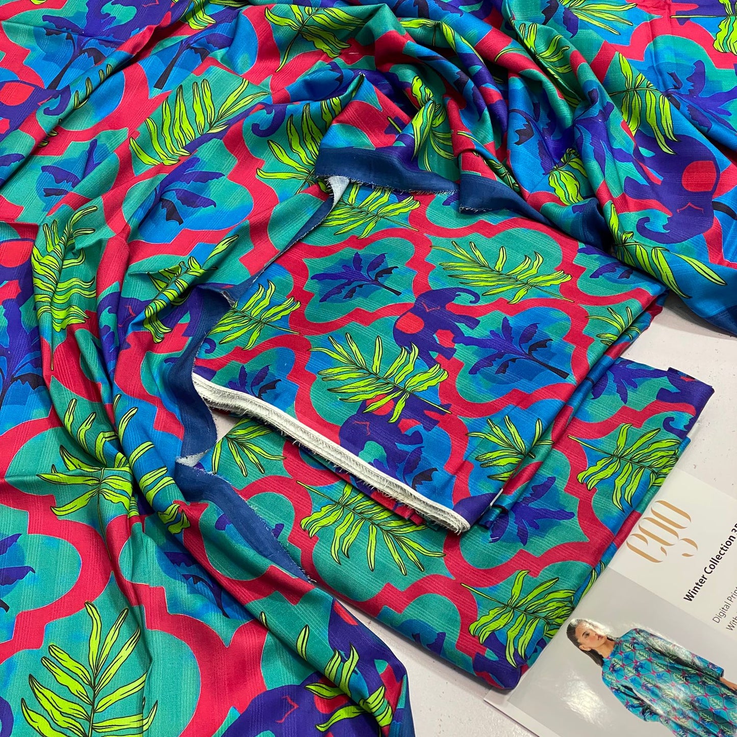 EGO Bana Dora Linen Digital Printed All over 3pc