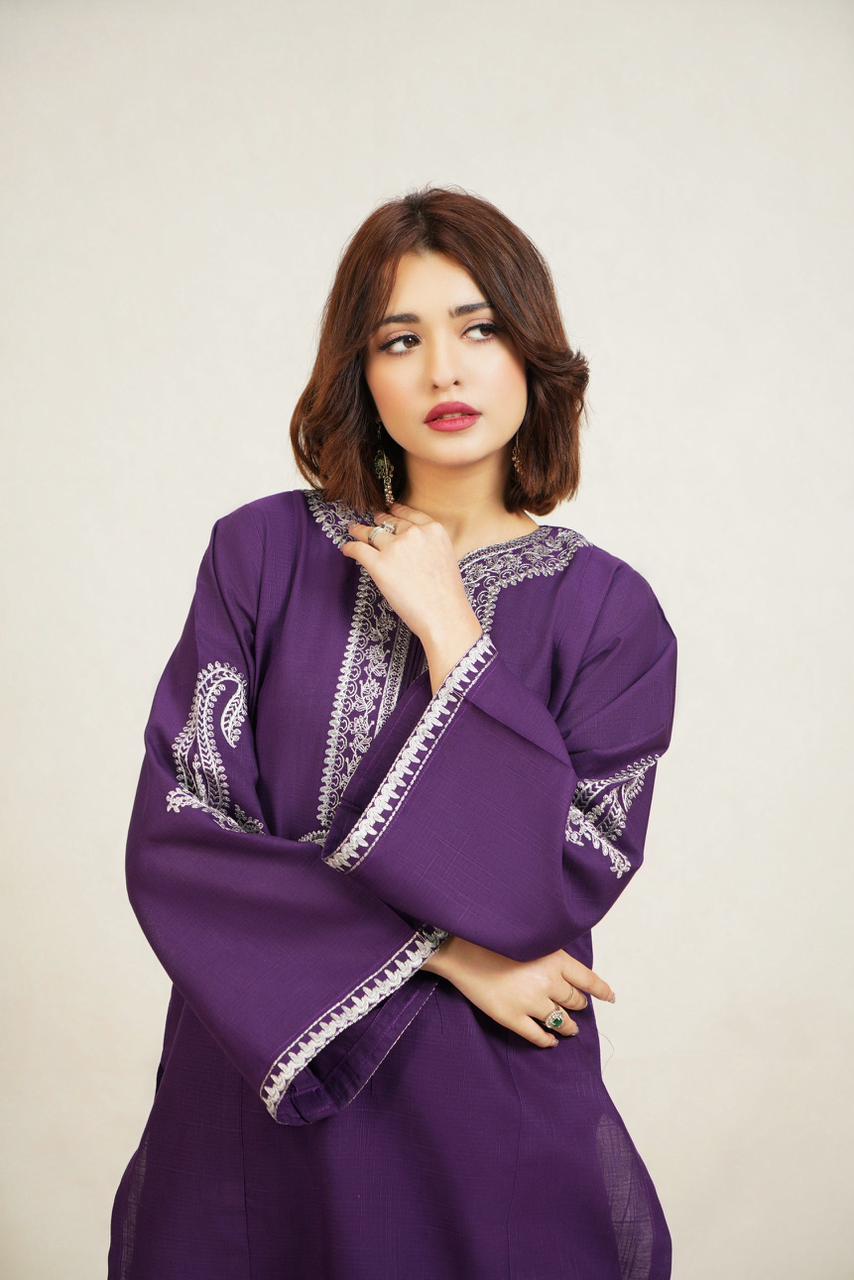Premium quality Dhanak 2pc fully embroidered