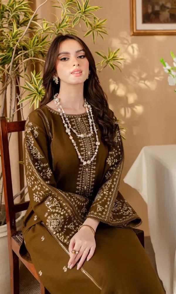 Premium quality Dhanak 2pc fully embroidered