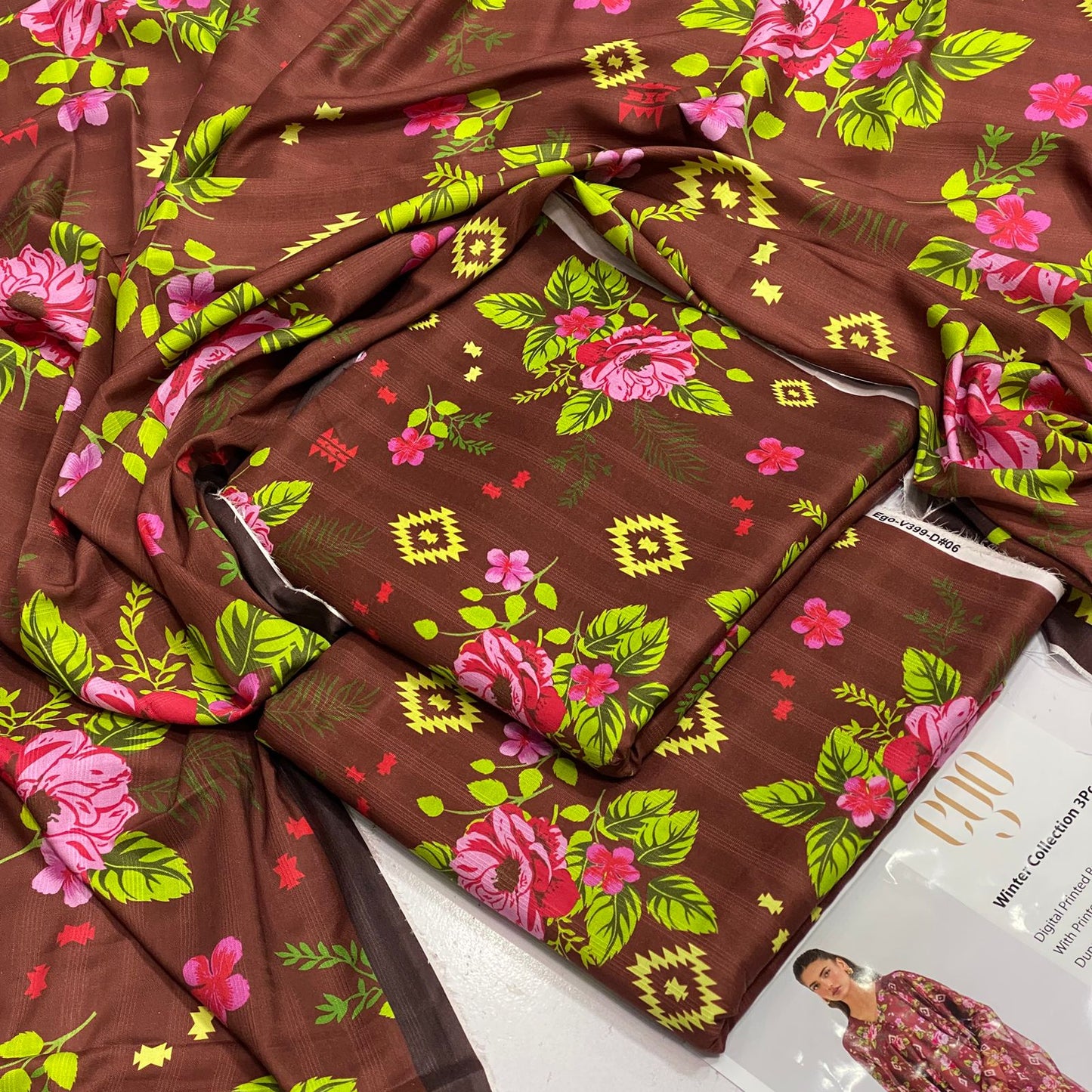 EGO Bana Dora Linen Digital Printed All over 3pc
