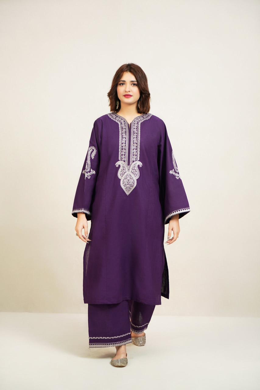 Premium quality Dhanak 2pc fully embroidered