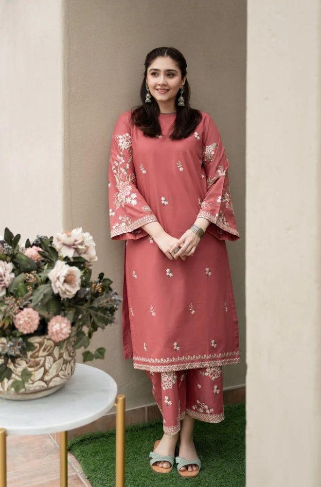 Premium quality Dhanak 2pc fully embroidered