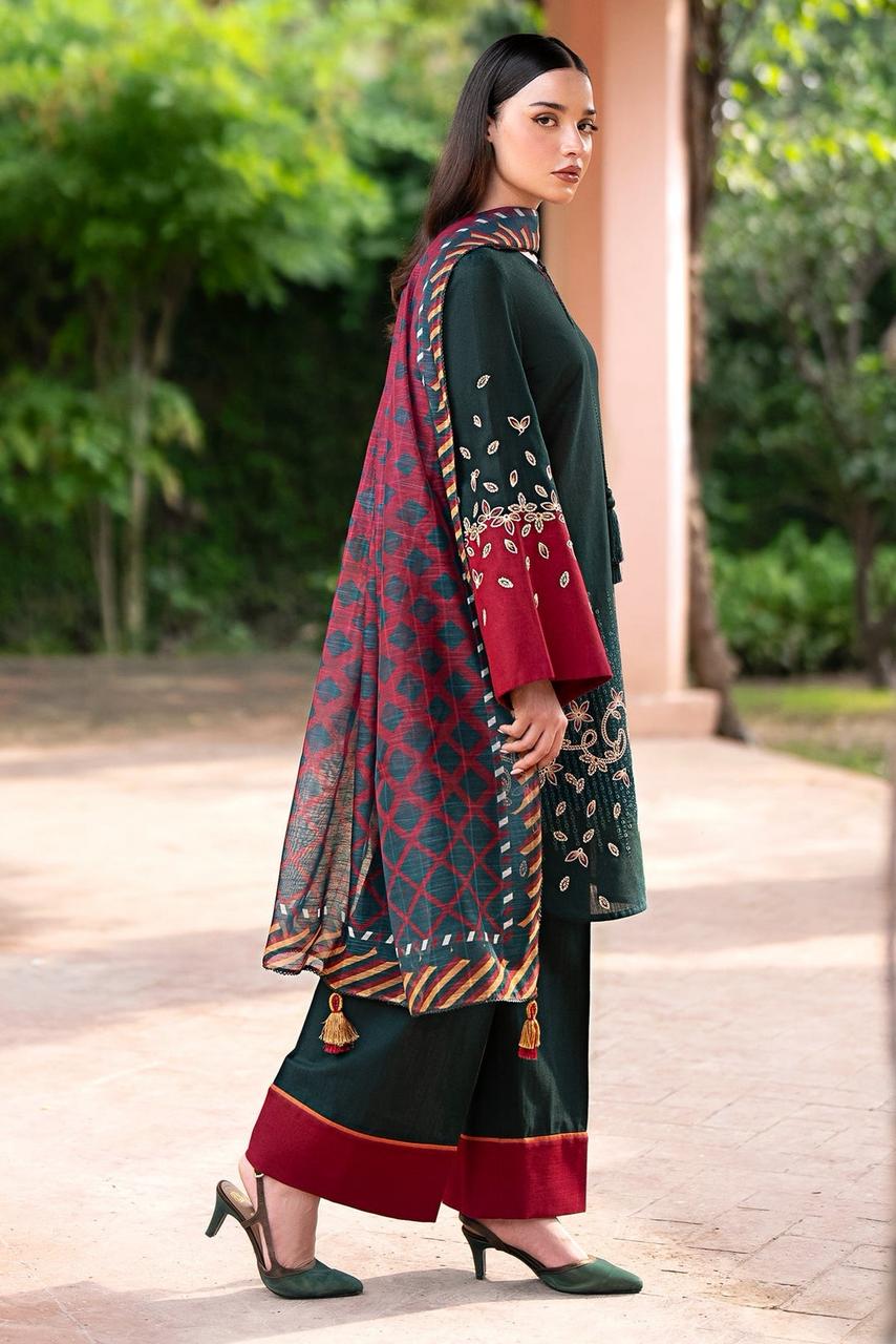 premium Quality embroidered Linen 3pc