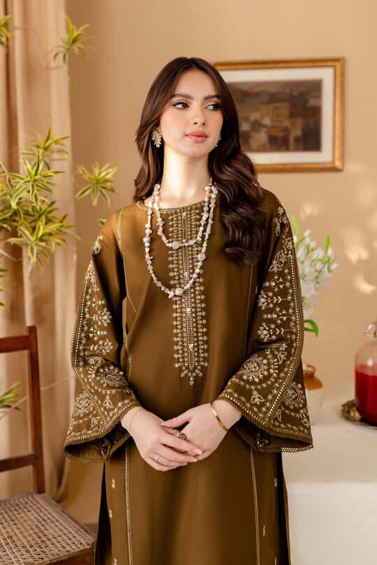 Premium quality Dhanak 2pc fully embroidered