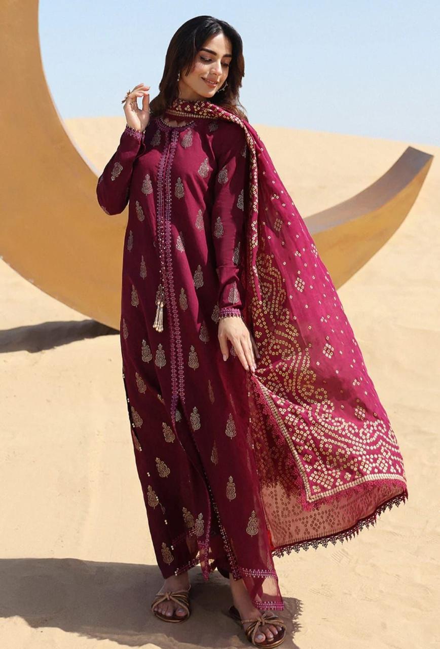 premium Quality embroidered Linen 3pc