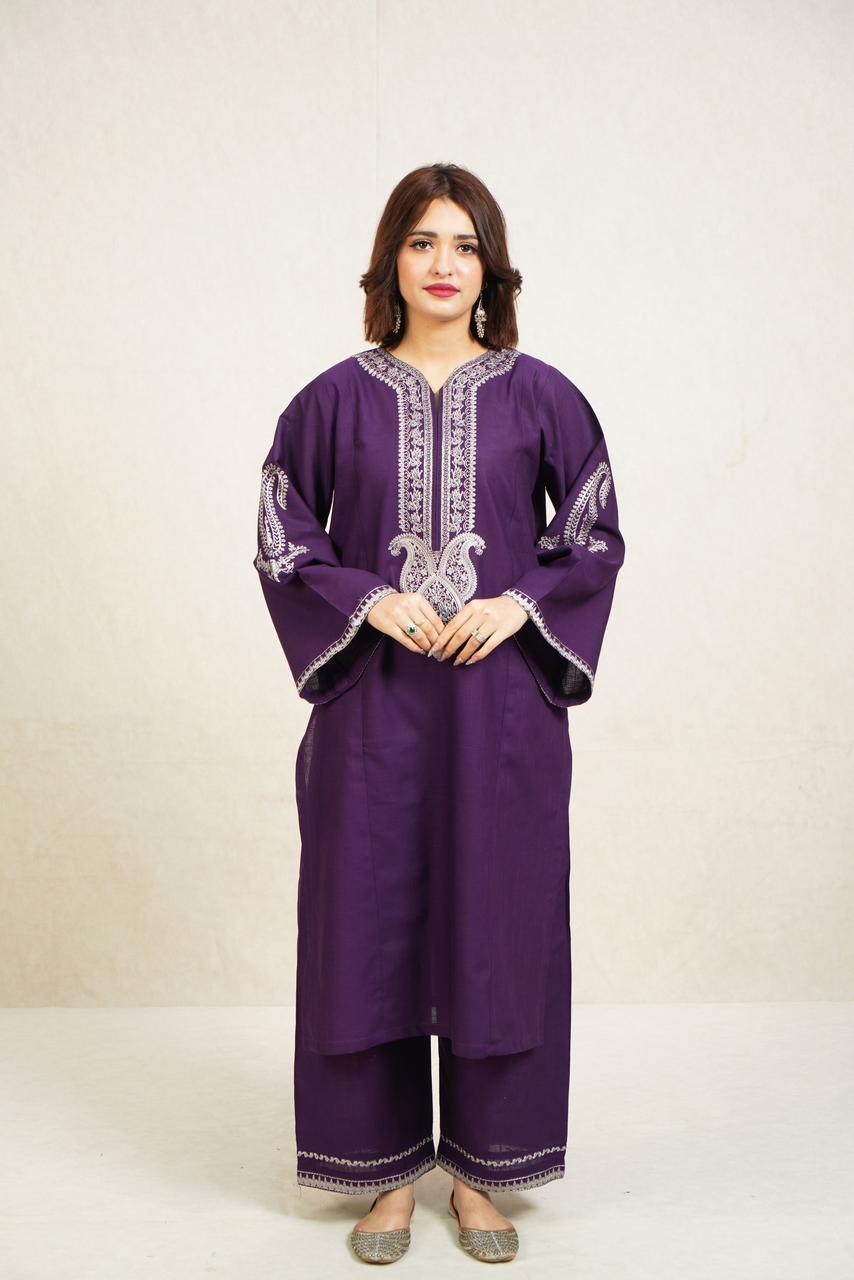 Premium quality Dhanak 2pc fully embroidered