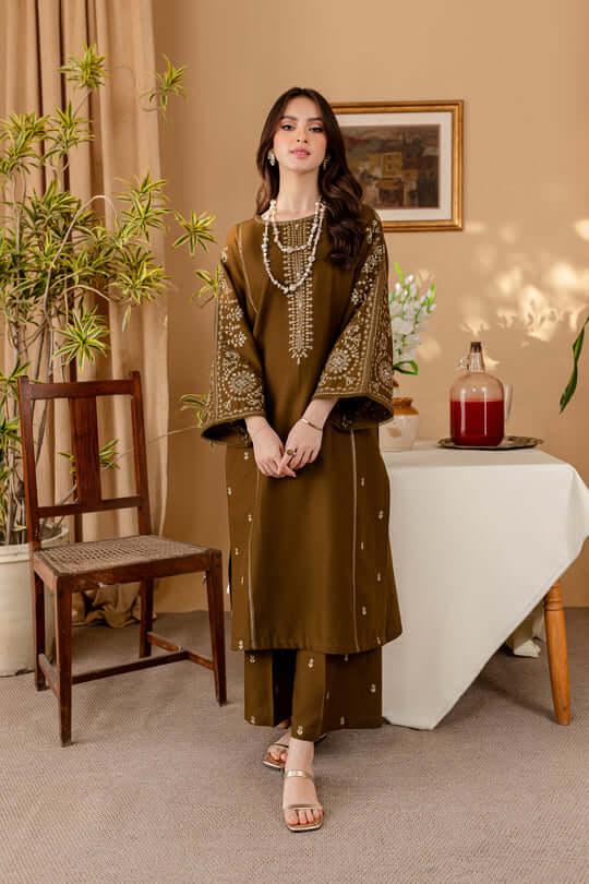 Premium quality Dhanak 2pc fully embroidered