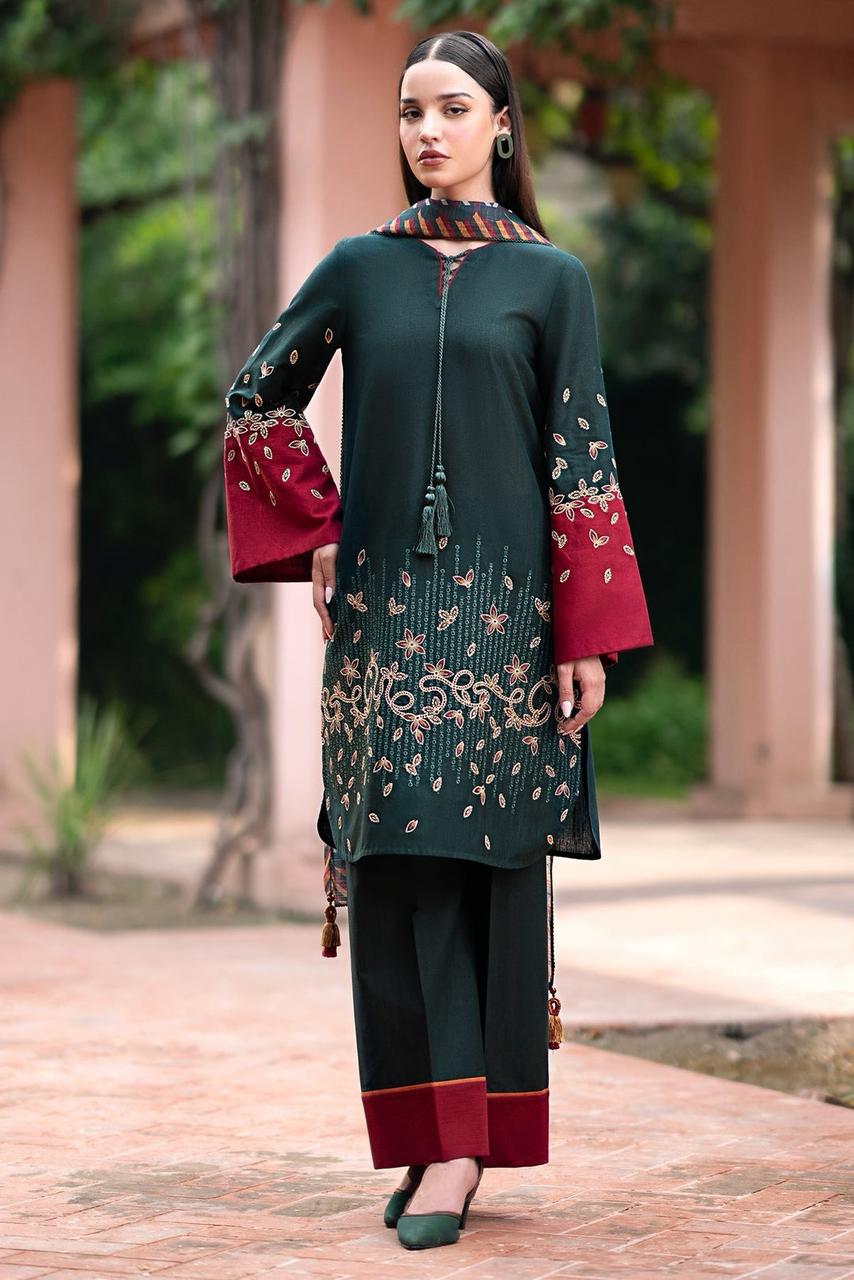 premium Quality embroidered Linen 3pc