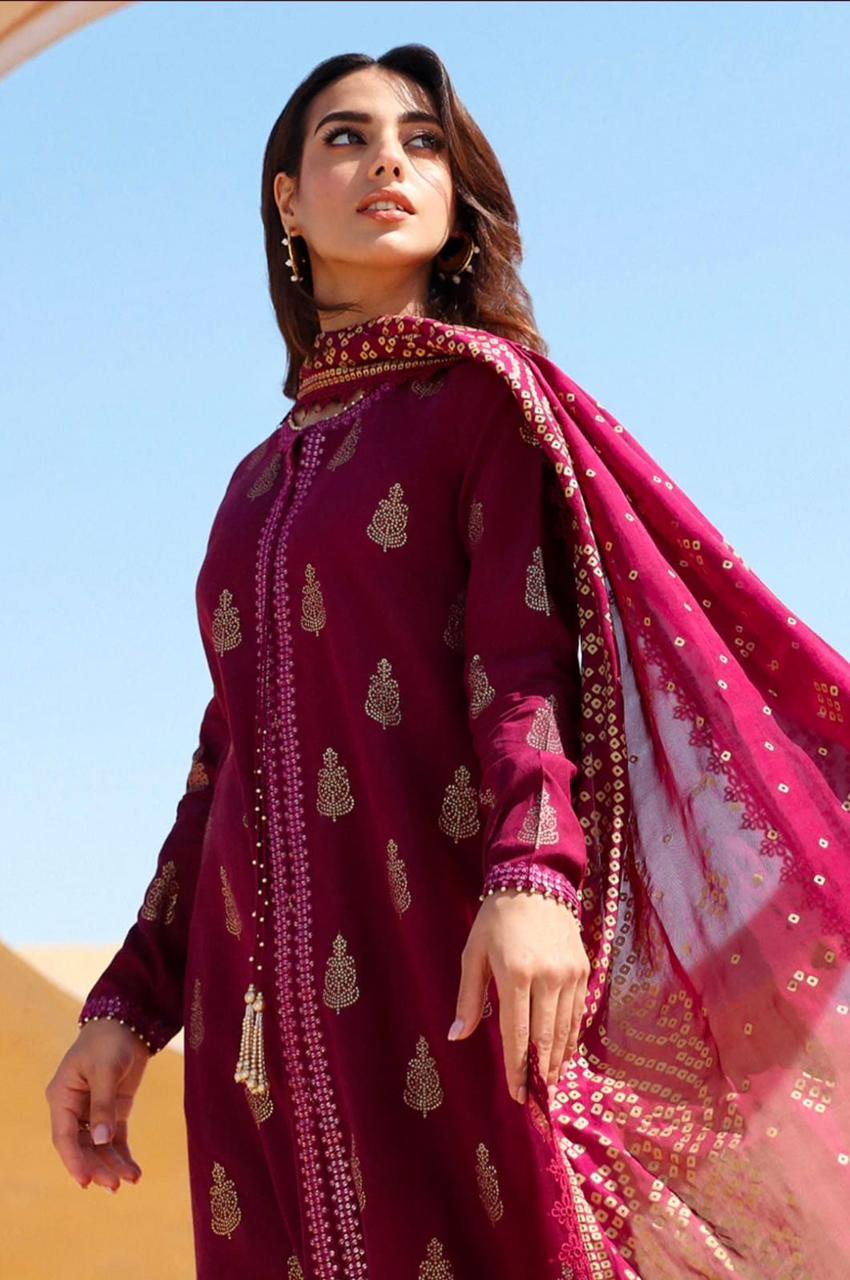 premium Quality embroidered Linen 3pc