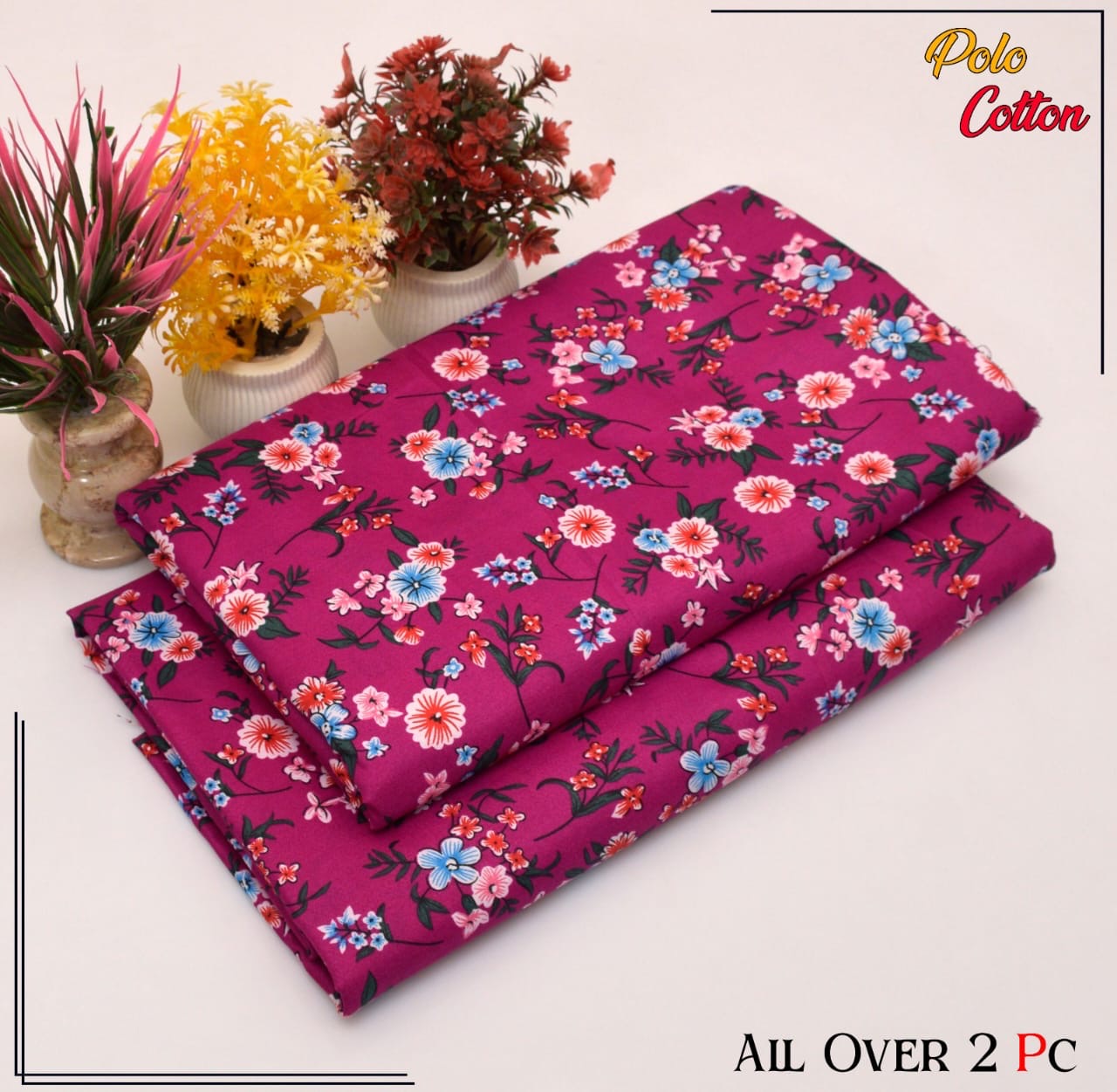 Premium Quality Ladies 2-Pc printed Polo Cotton