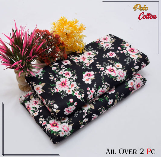 Premium Quality Ladies 2-Pc printed Polo Cotton