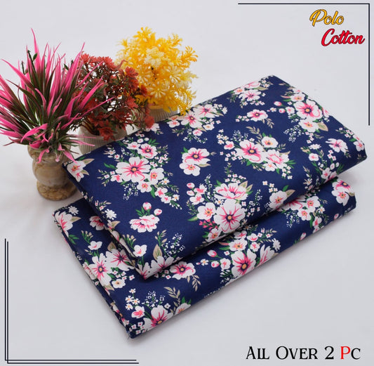 Premium Quality Ladies 2-Pc printed Polo cotton