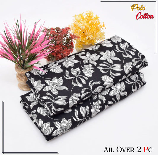Premium Quality Ladies 2-Pc printed Polo Cotton