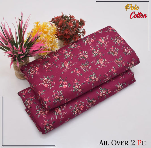 Premium Quality Ladies 2-Pc printed Polo Cotton