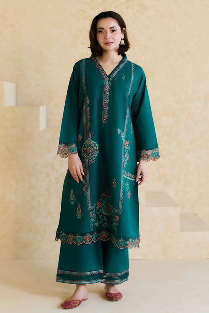 Premium quality Dhanak 2pc fully embroidered