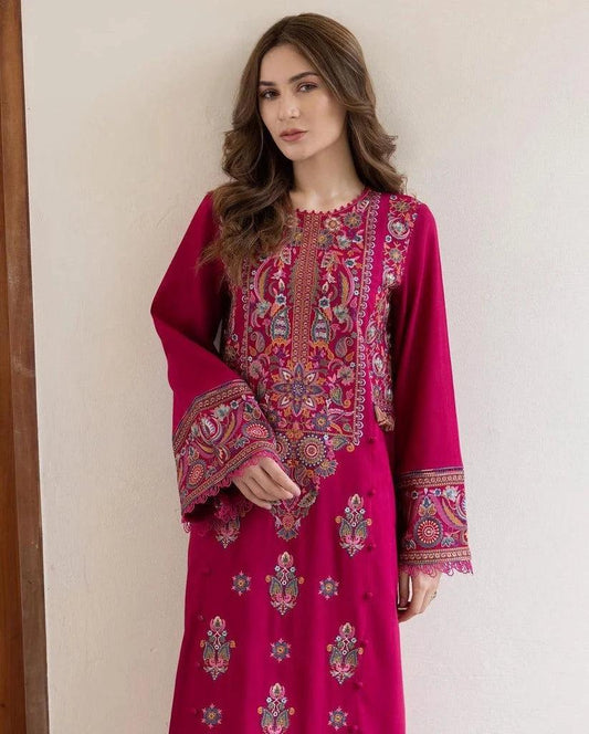 Premium quality Dhanak 2pc fully embroidered