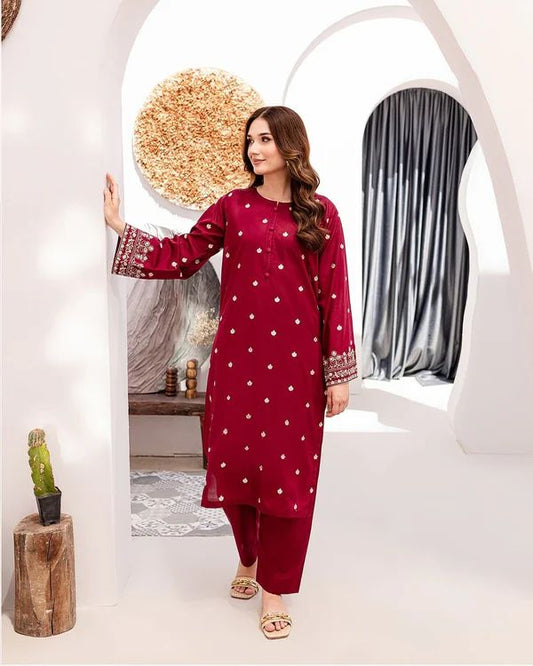 Premium quality linen 3pc embroidered