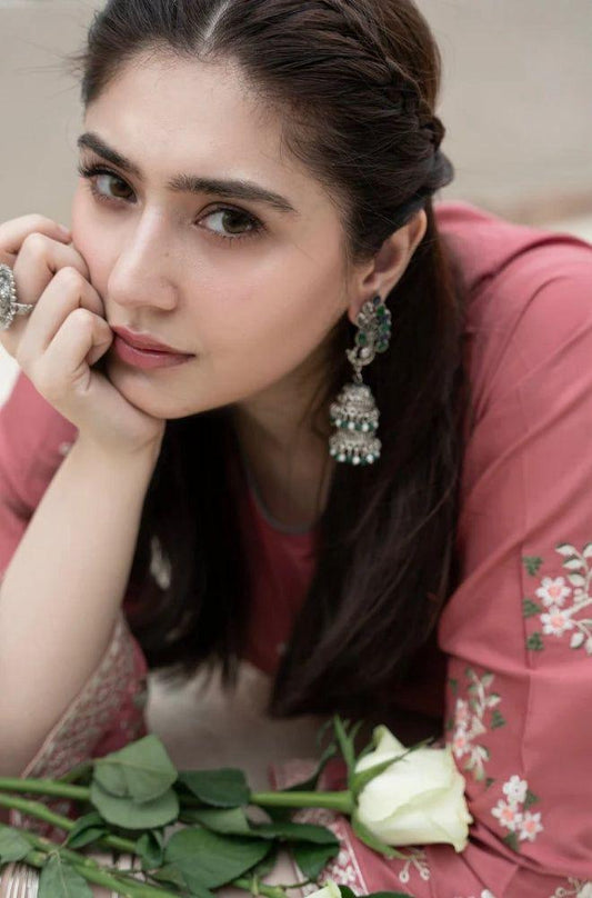 Premium quality Dhanak 2pc fully embroidered