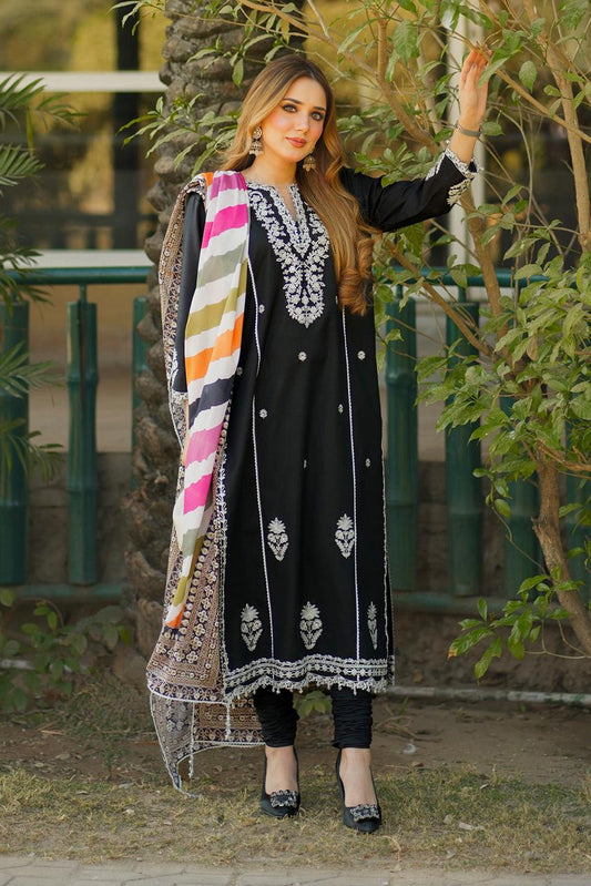 premium Quality embroidered Linen 3pc