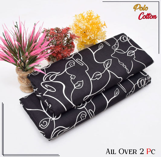 Premium Quality Ladies 2-Pc printed Polo Cotton